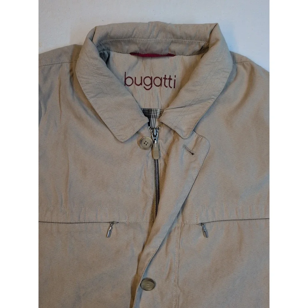 Vintage Bugatti‎ Size 40R Beige Car Coat Jacket Softshell Fabric Outer Shell